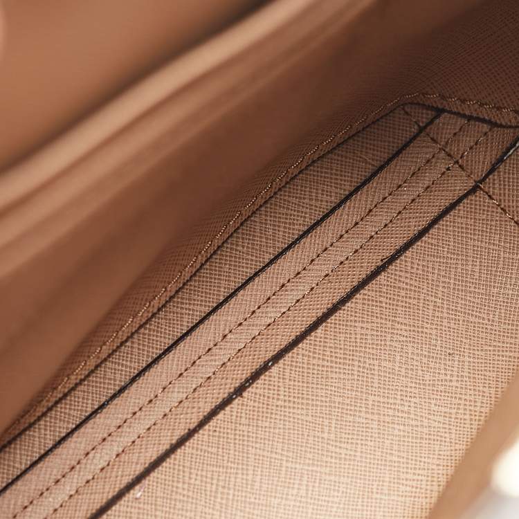 Pre Owned Michael Kors Beige/Gold Python Embossed Leather Mini Mercer Tote