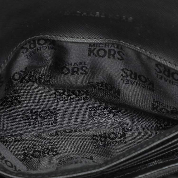 Pre Owned Michael Kors Black Leather Fulton Continental Wallet