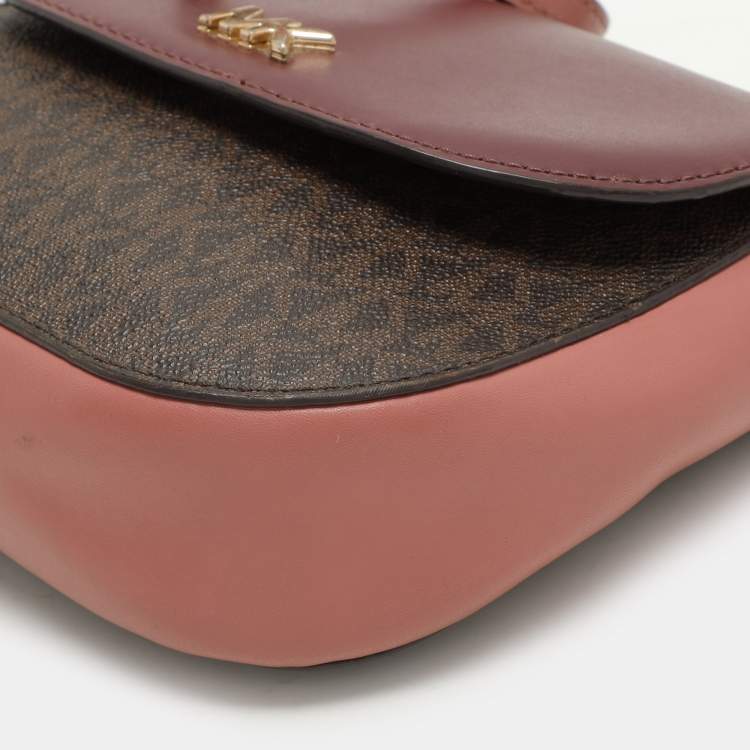 Pre Owned Michael Kors Multicolor Signature Coated Canvas and Leather Shoulder Bag