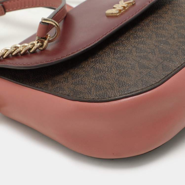 Pre Owned Michael Kors Multicolor Signature Coated Canvas and Leather Shoulder Bag