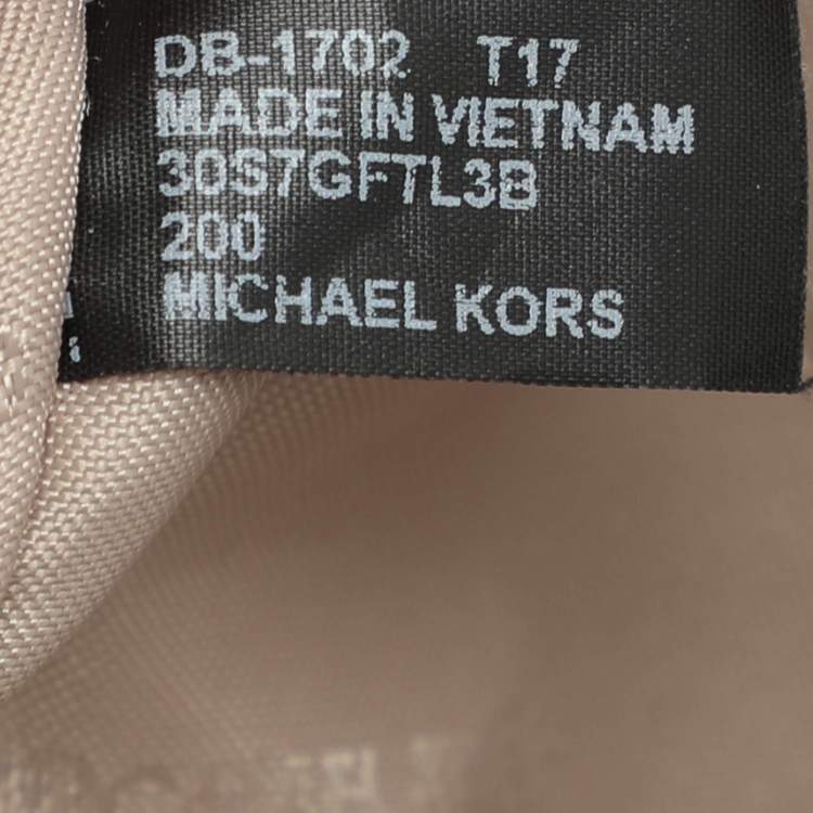 Pre Owned Michael Kors Dark Brown Signature Coated Canvas and Leather Fulton Hobo
