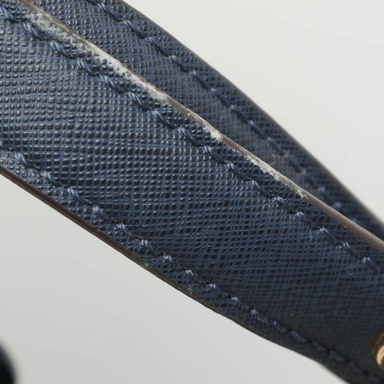 Pre Owned Michael Kors Blue Saffiano Leather Medium Cynthia Tote