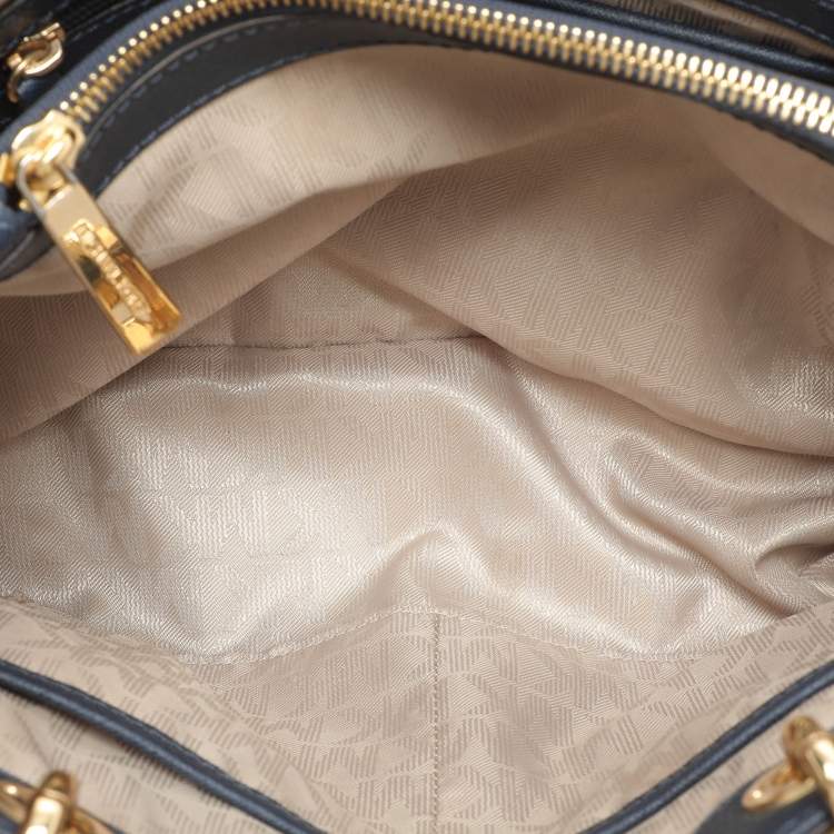 Pre Owned Michael Kors Blue Saffiano Leather Medium Cynthia Tote