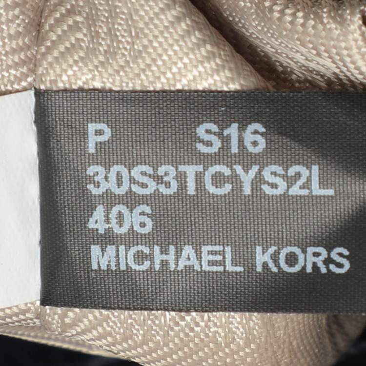 Pre Owned Michael Kors Blue Saffiano Leather Medium Cynthia Tote