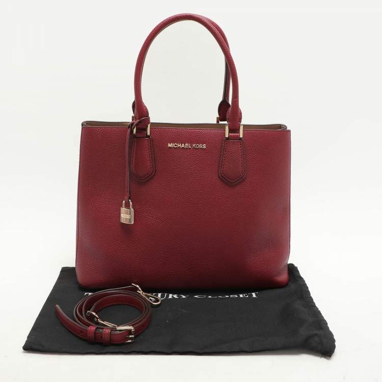 Pre Owned Michael Kors Burgundy Leather large Adele Tote