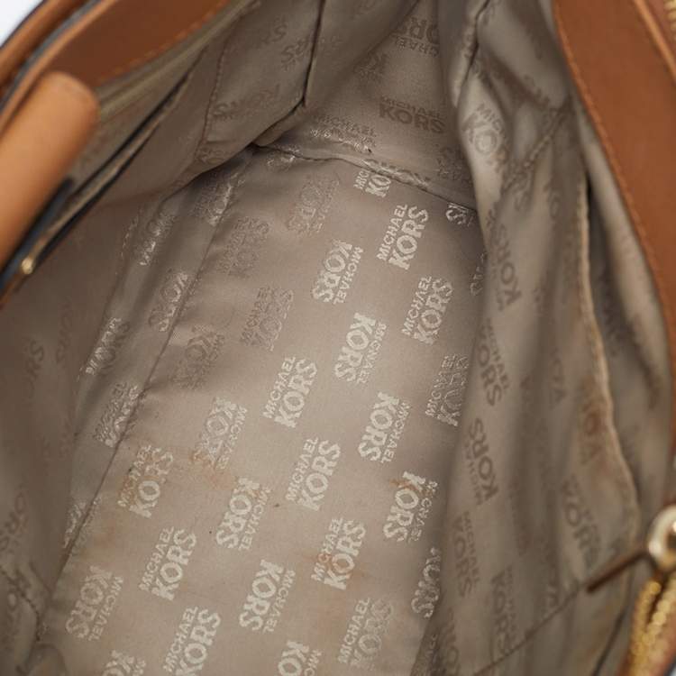 Pre Owned Michael Kors Tricolor Leather Double Zip Colorblock Tote