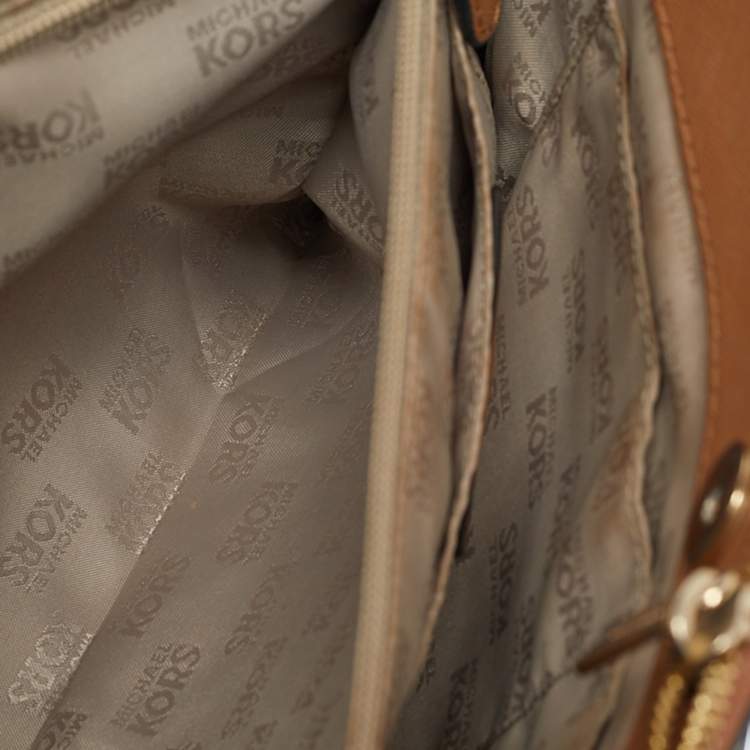 Pre Owned Michael Kors Tricolor Leather Double Zip Colorblock Tote