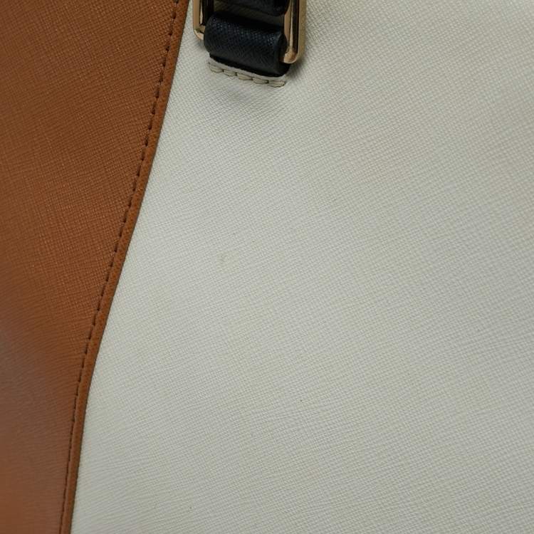 Pre Owned Michael Kors Tricolor Leather Double Zip Colorblock Tote