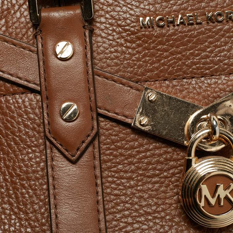 Pre Owned Michael Kors Brown Leather Small Nouveau Hamilton Tote
