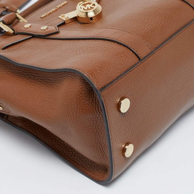 Pre Owned Michael Kors Brown Leather Small Nouveau Hamilton Tote