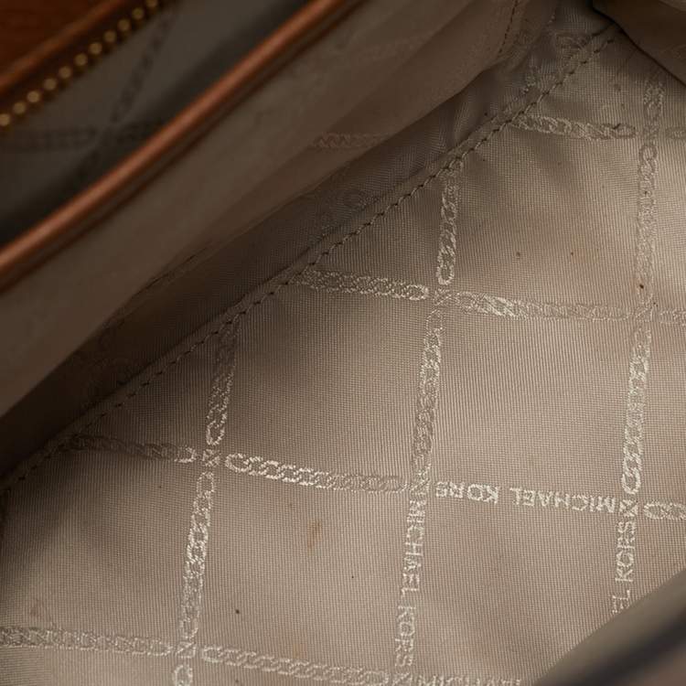 Pre Owned Michael Kors Brown Leather Small Nouveau Hamilton Tote