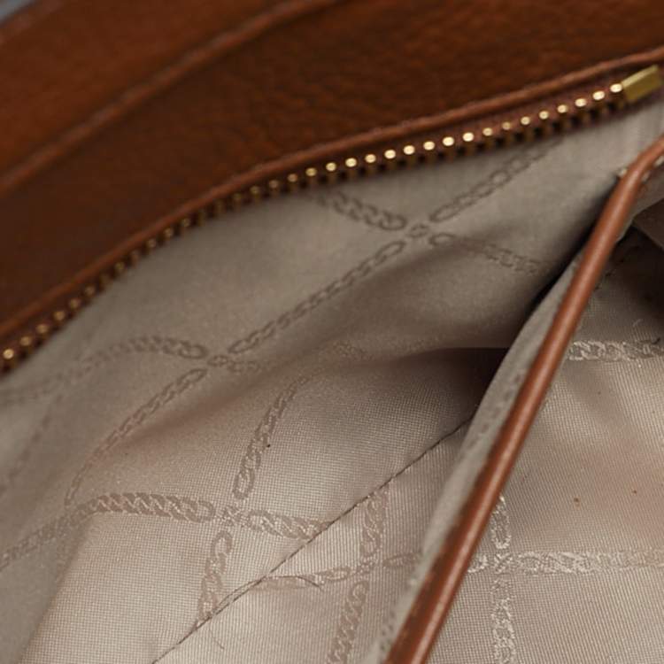 Pre Owned Michael Kors Brown Leather Small Nouveau Hamilton Tote