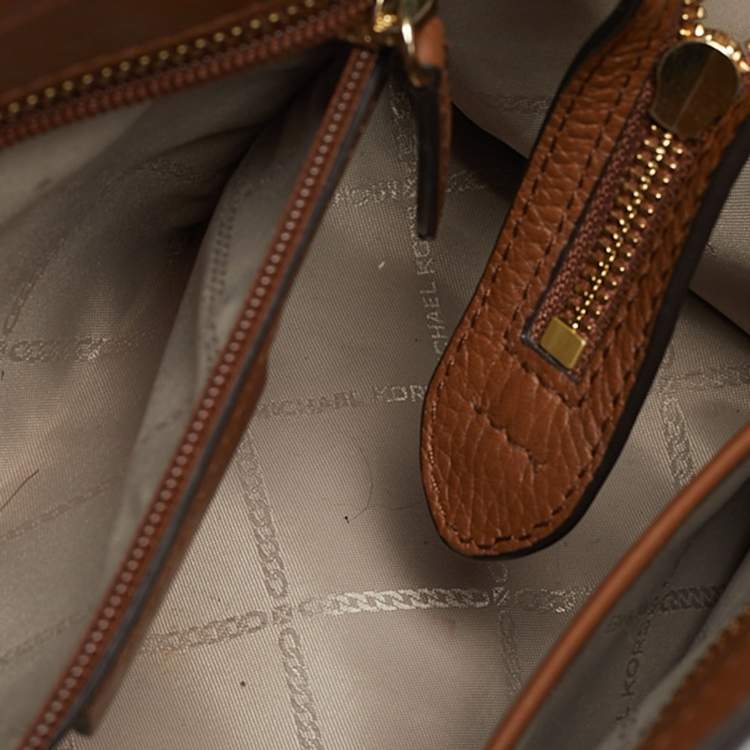 Pre Owned Michael Kors Brown Leather Small Nouveau Hamilton Tote