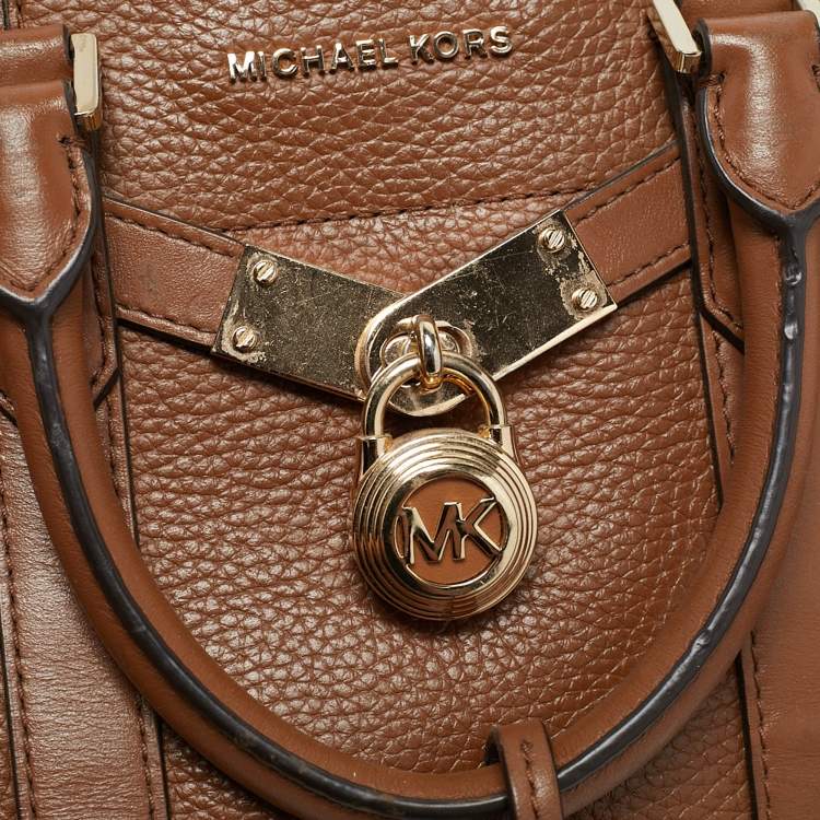 Pre Owned Michael Kors Brown Leather Small Nouveau Hamilton Tote