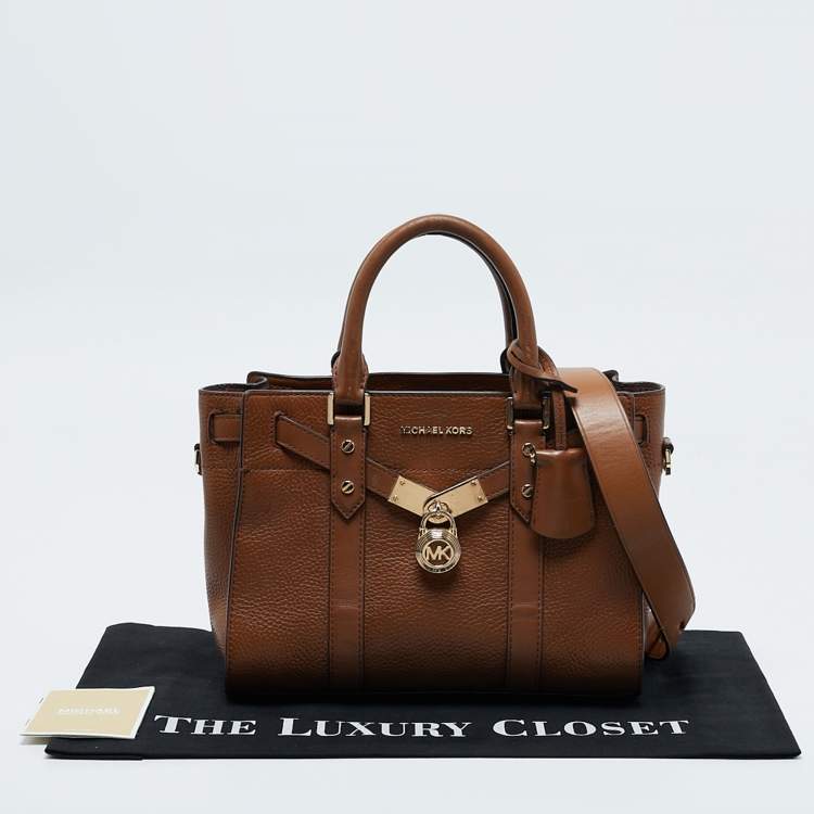 Pre Owned Michael Kors Brown Leather Small Nouveau Hamilton Tote