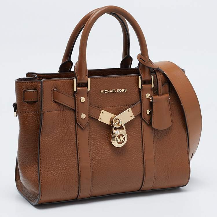 Pre Owned Michael Kors Brown Leather Small Nouveau Hamilton Tote
