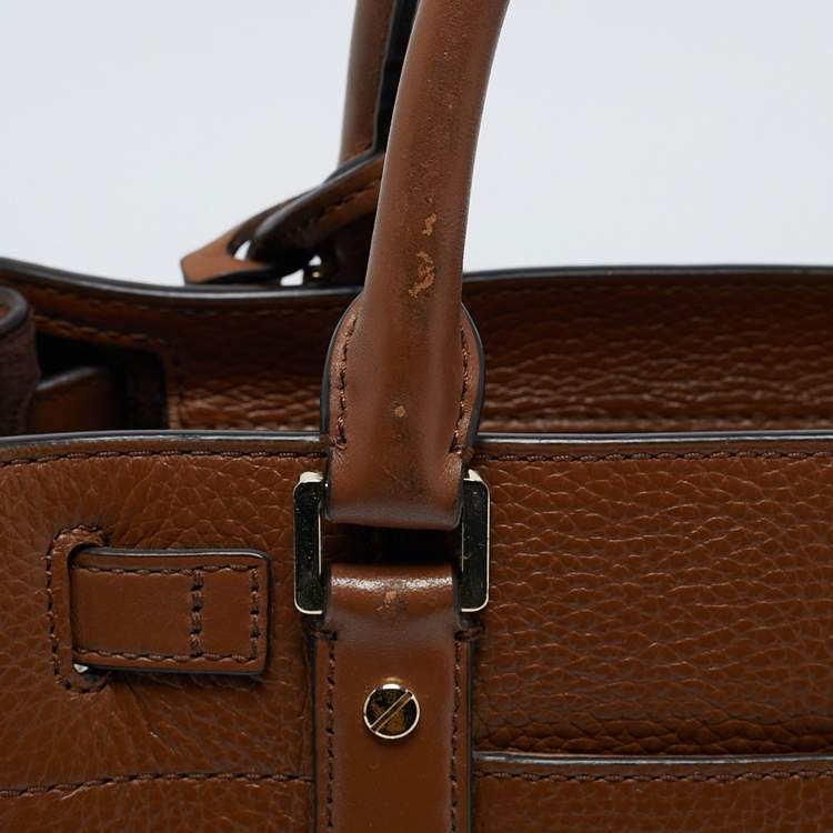 Pre Owned Michael Kors Brown Leather Small Nouveau Hamilton Tote