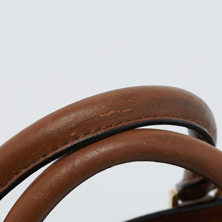 Pre Owned Michael Kors Brown Leather Small Nouveau Hamilton Tote