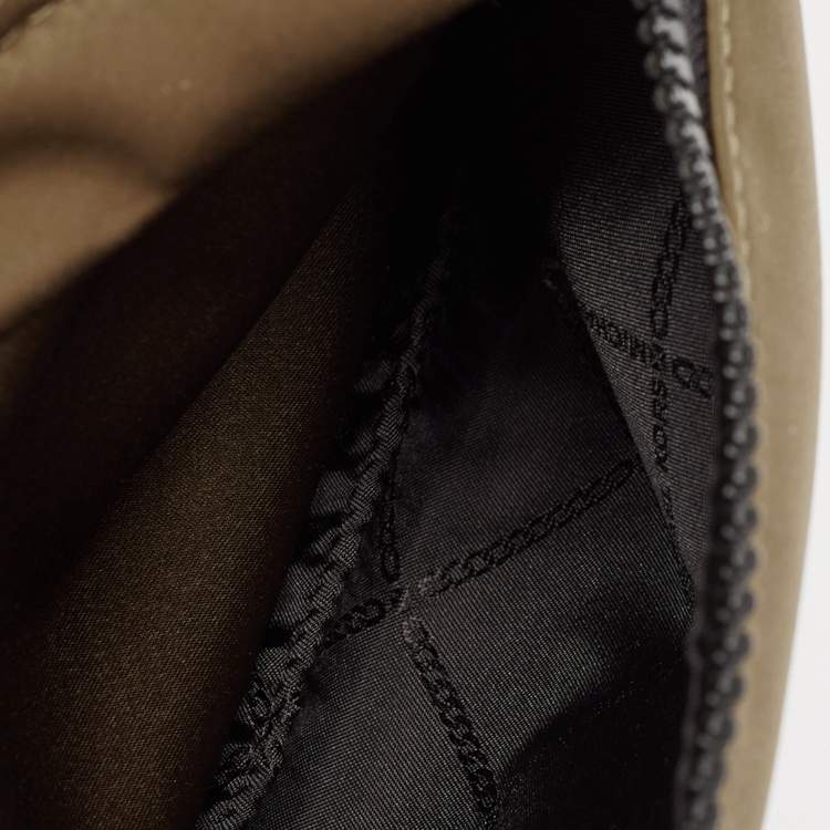 Pre Owned Michael Kors Green/Black Studded Satin Olivia Shoulder Bag