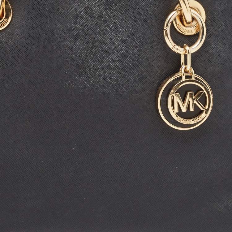 Pre Owned Michael Kors Black Leather Small Cynthia Tote