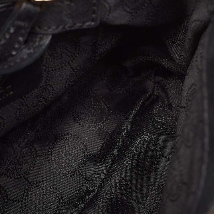 Pre Owned Michael Kors Black Leather Small Cynthia Tote