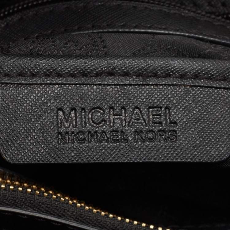 Pre Owned Michael Kors Black Leather Small Cynthia Tote