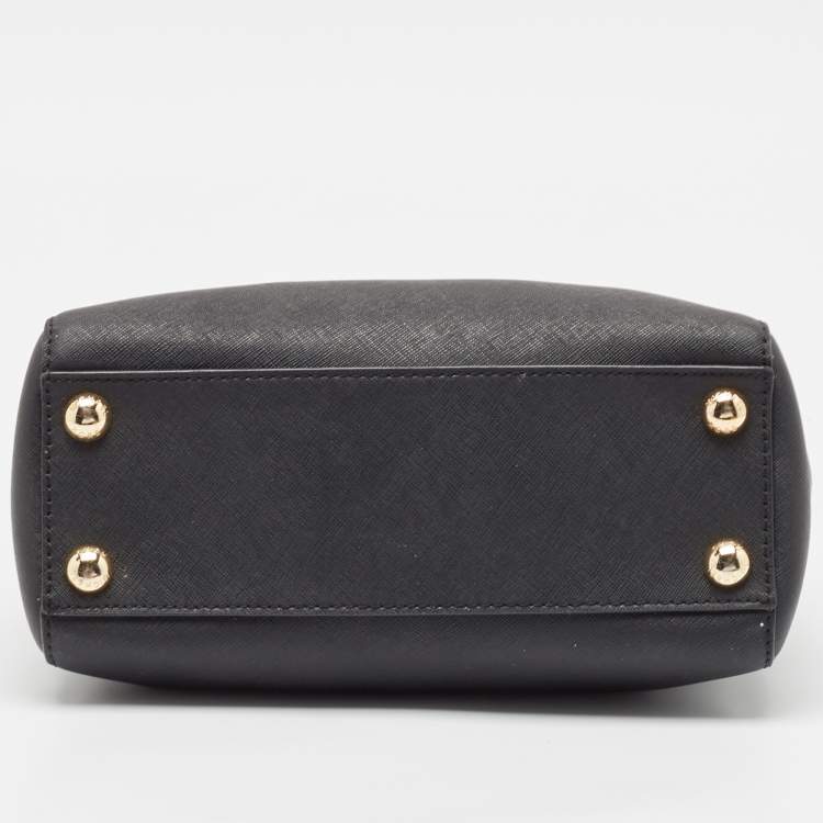 Pre Owned Michael Kors Black Leather Small Cynthia Tote