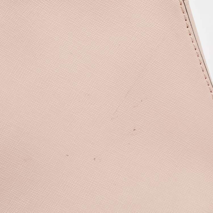 Pre Owned Michael Kors Light Pink Leather Lasercut East West Crossbody Bag