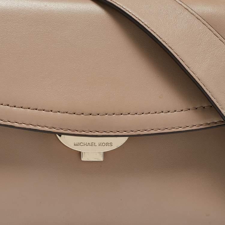 Pre Owned Michael Kors Beige Leather Extra Small Ava Top Handle Bag