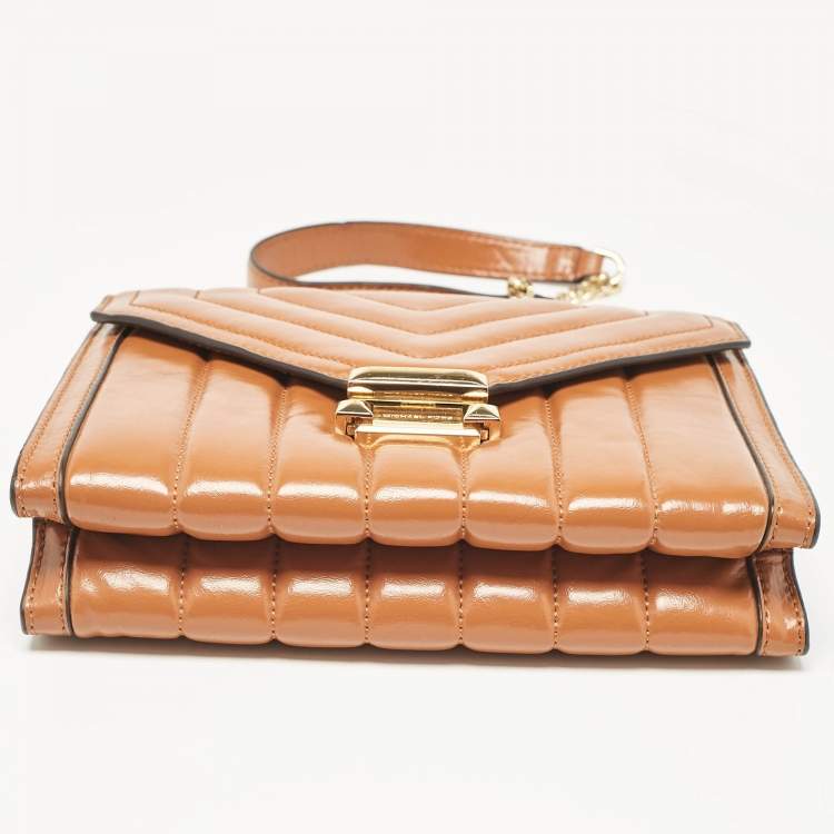 Pre Owned Michael Kors Brown Quilted Leather Large Whitney Shoulder Bag