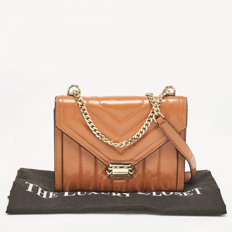 Pre Owned Michael Kors Brown Quilted Leather Large Whitney Shoulder Bag