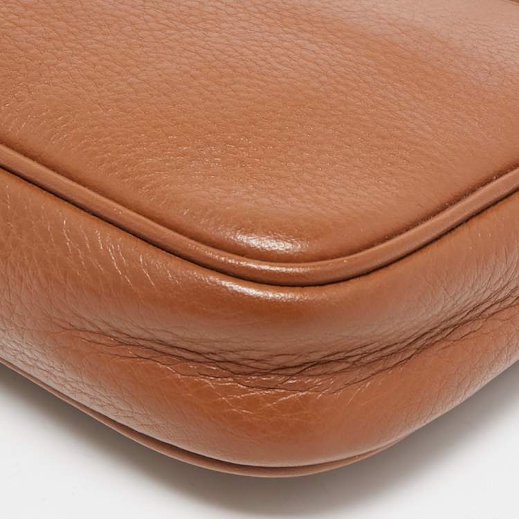 Pre Owned Michael Kors Brown Leather Mini Camera Crossbody Bag