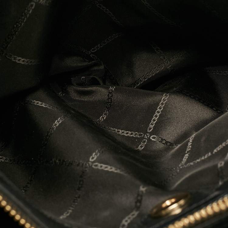 Pre Owned Michael Kors Brown/Black Signature Canvas Susan Shoulder Bag