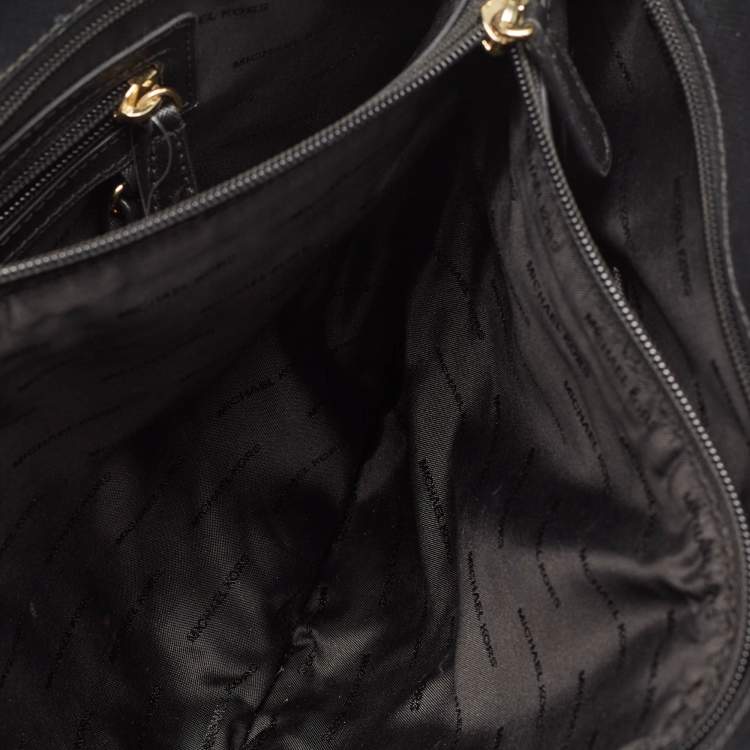 Pre Owned Michael Kors Black Leather Jet Set Top Zip Tote