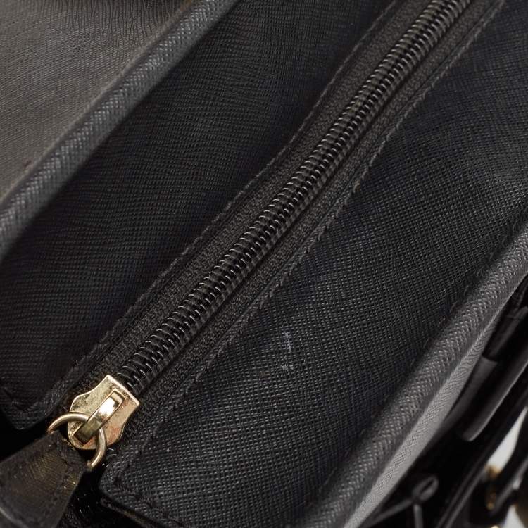 Pre Owned Michael Kors Black Leather Jet Set Top Zip Tote