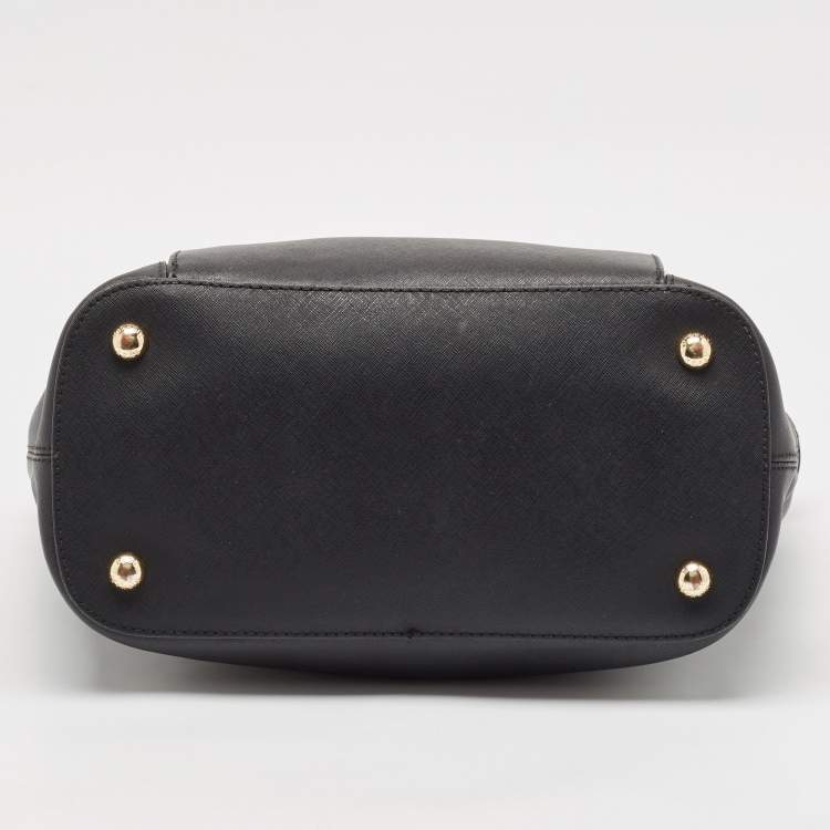 Pre Owned Michael Kors Black Leather Jet Set Top Zip Tote