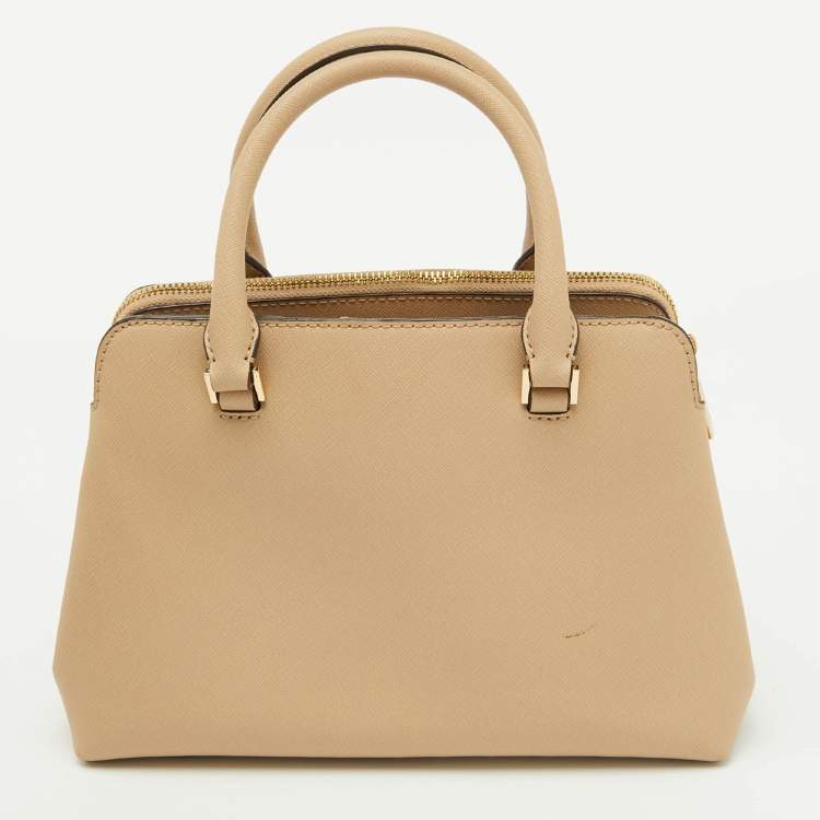 Pre Owned Michael Kors Beige Leather Small Idina Satchel