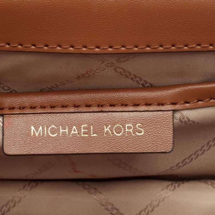 مملوكة مسبقًا Michael Kors Brown Signature Canvas Large Heather Shoulder Bag