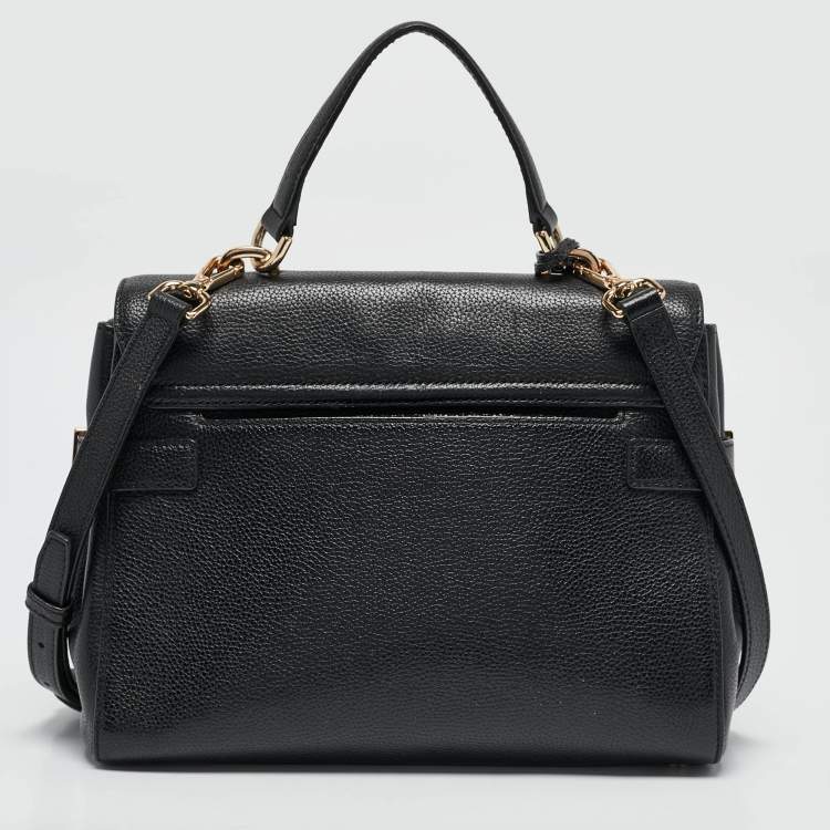 Pre Owned Michael Kors Black Leather Karso Flap Top Handle Bag