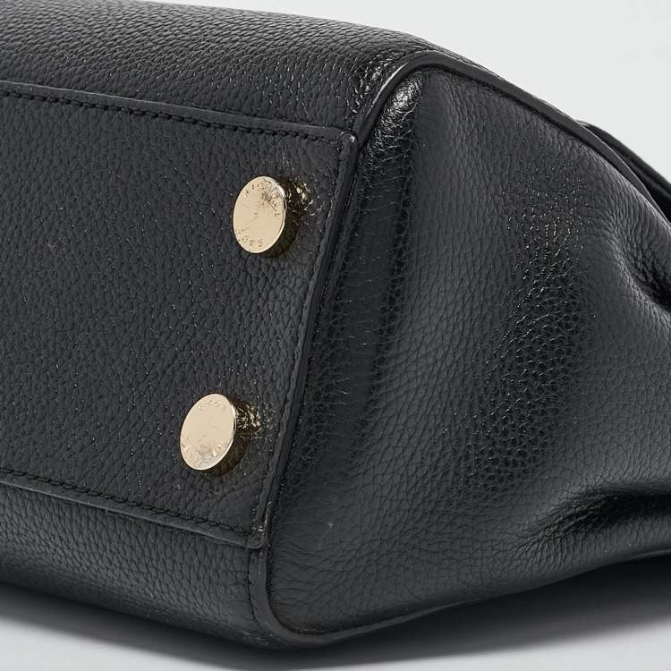 Pre Owned Michael Kors Black Leather Karso Flap Top Handle Bag