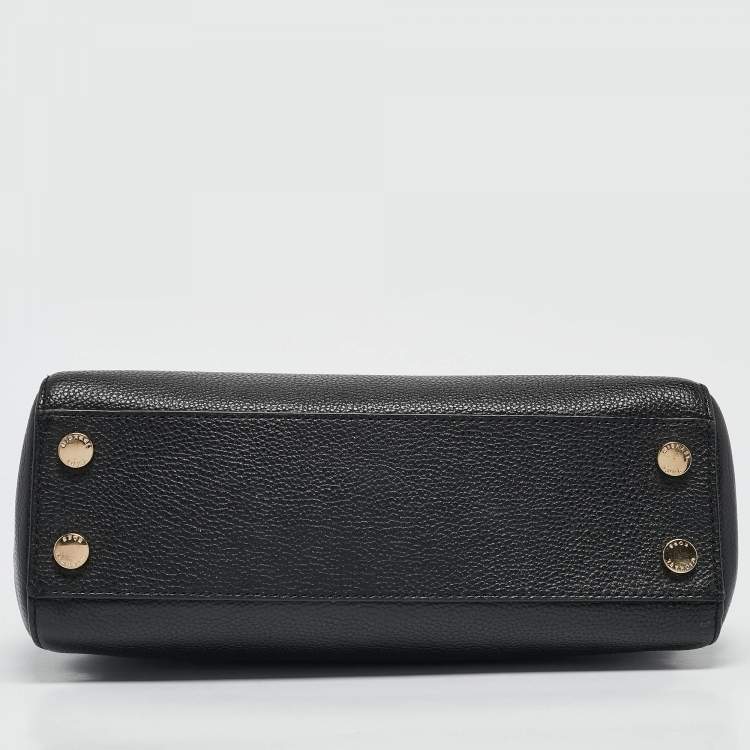 Pre Owned Michael Kors Black Leather Karso Flap Top Handle Bag