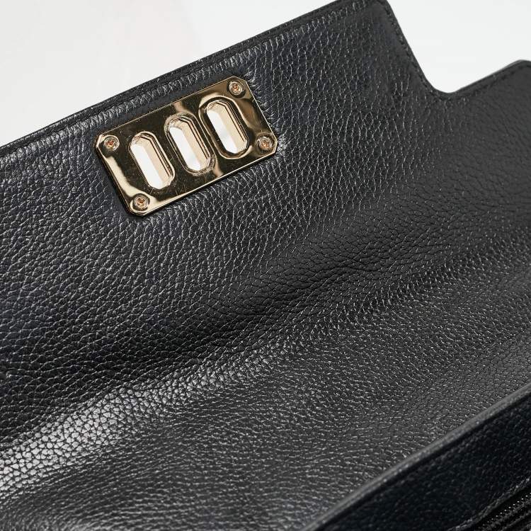 Pre Owned Michael Kors Black Leather Karso Flap Top Handle Bag