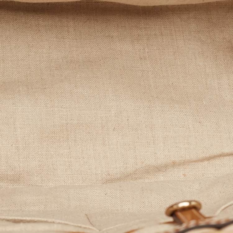 Pre Owned Michael Kors Beige/Brown Woven Raffia and Leather Malibu Tote