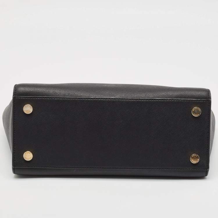 Pre Owned Michael Kors Black Leather Large Selma Tote