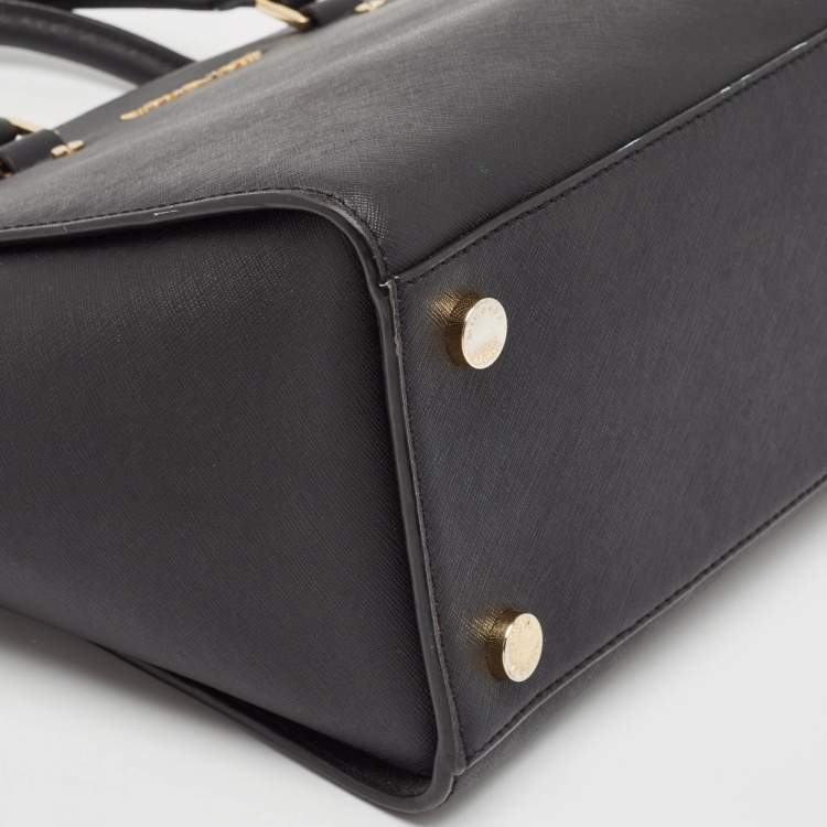 Pre Owned Michael Kors Black Leather Large Selma Tote