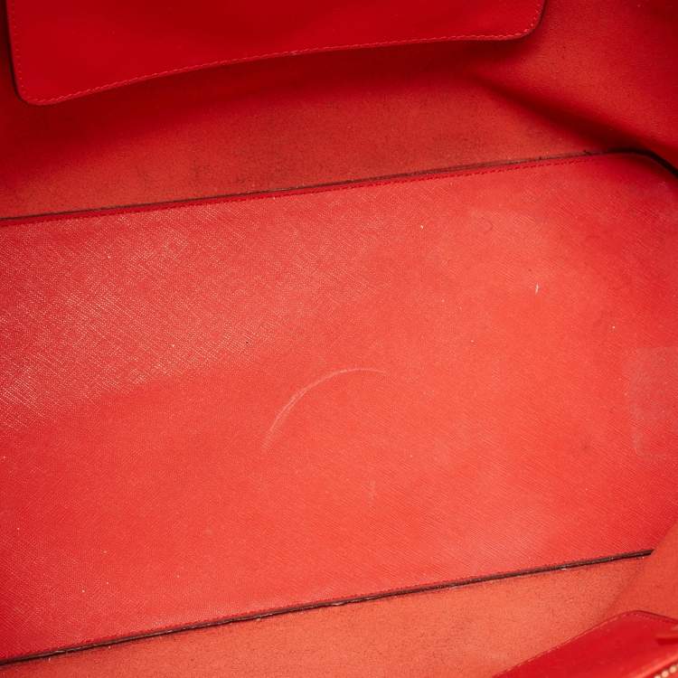 Pre Owned Michael Kors Red Leather Large Jet Set Travel Tote