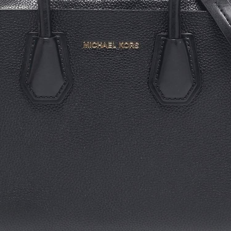 Pre Owned Michael Kors Black Leather Small Belted Mercer Satchel