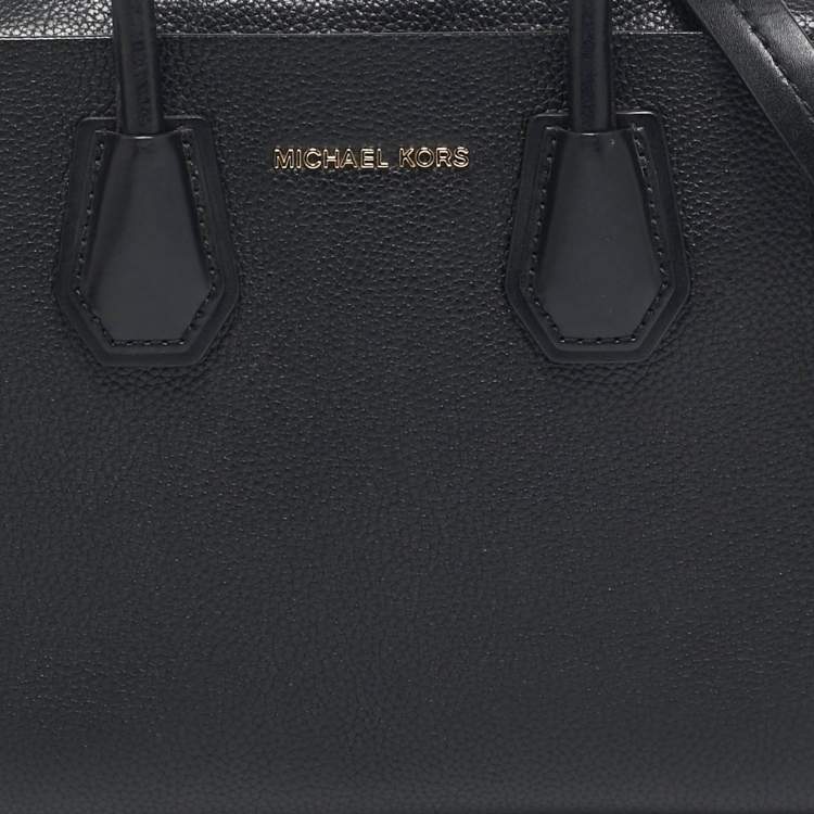 Pre Owned Michael Kors Black Leather Small Belted Mercer Satchel
