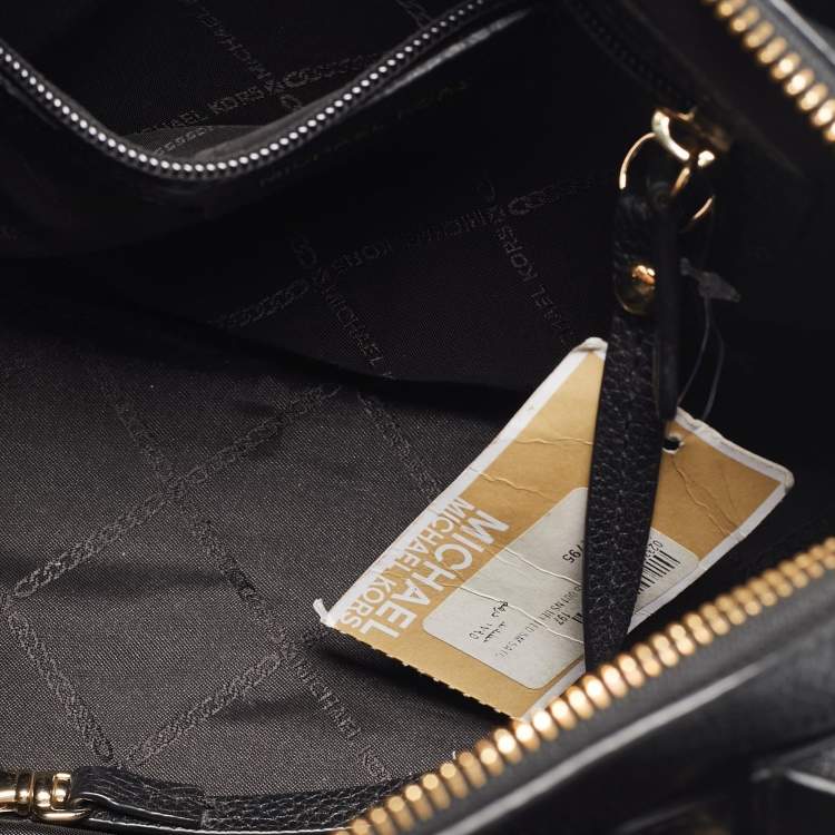 Pre Owned Michael Kors Black Leather Small Belted Mercer Satchel