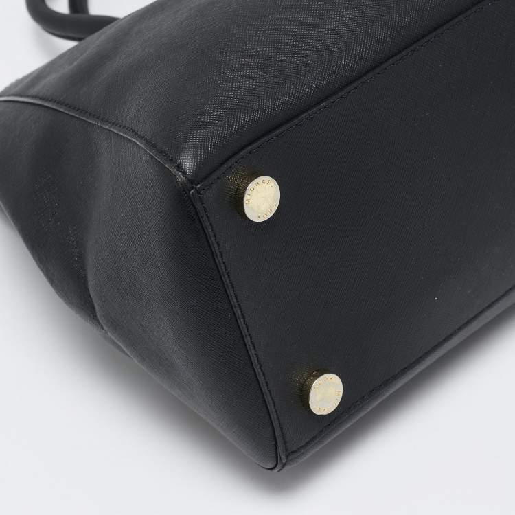 Pre Owned Michael Kors Black Leather Large Sutton Tote